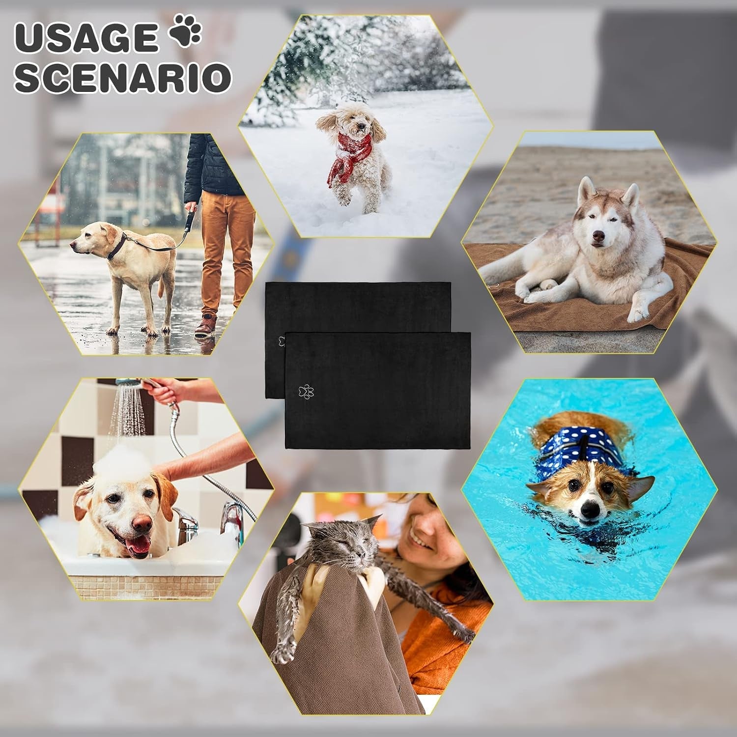 chumia-4-pack-dog-towels-for-drying-large-microfiber-grooming-tools-absorbent-soft-bath-supplies-with-embroidered-paw-for-small-medium-pet-products16-x-32-inch-black