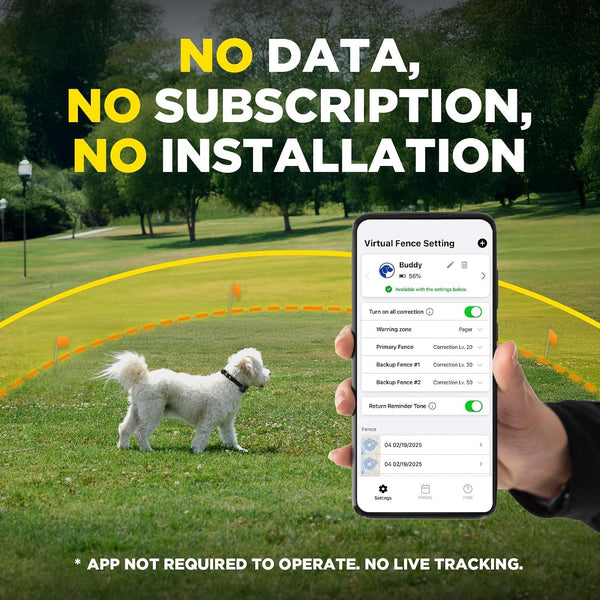 Dogtra GPS Fence – No Subscription, Custom Wireless Dog Fence with App, Smart Guidance & Return Reminder Tone/Vibration/Correction, IPX9K Waterproof Rechargeable Collar, Safe Freedom for Dogs 15 Lbs+6