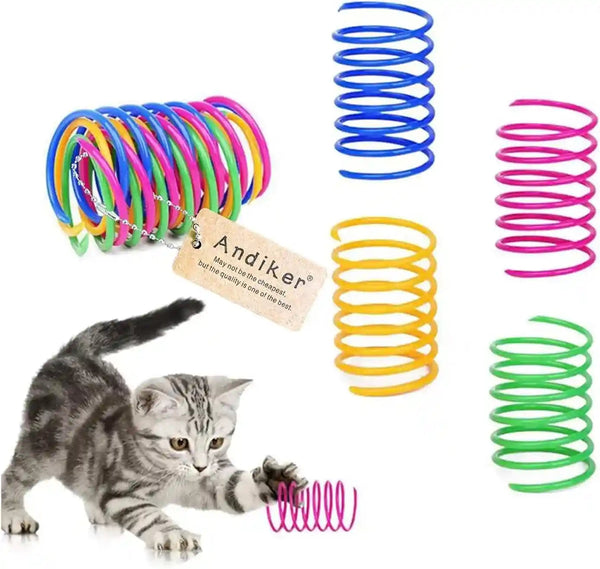 Andiker Cat Spring Toy, 12 Pc Colorful Cat Kicker Toys Interactive Cat Toys for Indoor Cats Swatting, Biting, Hunting to Kill Time and Keep Fit1