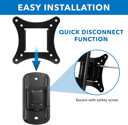 Small TV Wall Mount for 19–32 Inch Flat Screen Tvs | Tilt and Swivel TV Wall Mount | Low Profile 2.4” Design | VESA 75X75 100X100 | Single Stud Installation | 44 Lb Capacity3