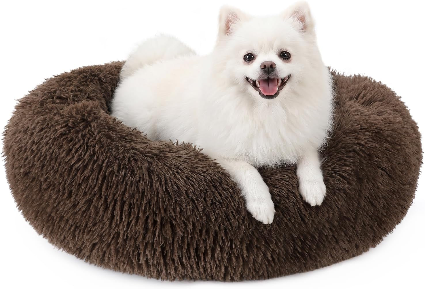 mixjoy-orthopedic-dog-bed-comfortable-donut-cuddler-round-pet-beds-ultra-soft-washable-dog-and-cat-cushion-20-23-30-23-brown