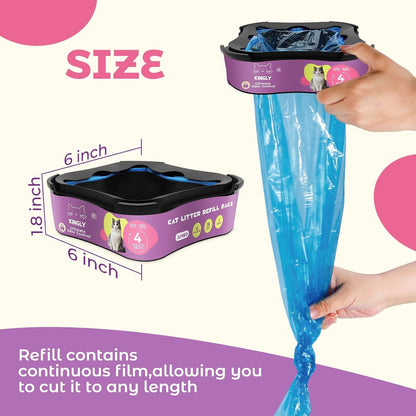 Premium Cat Litter Refill Bags |Jumbo 28FT 2-Pack | Lasts up to 8 Months | 2 Cartridges for Superior Odor Control3