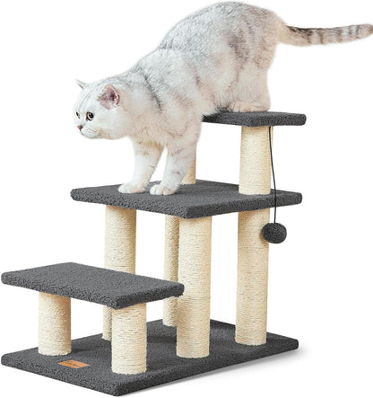 Pawque Dog Stairs & Cat Scratching Post Pet Steps for High Beds Couch | High-Strength Boards Holds up to 150 Lbs for Indoor Small Cats Kittens Dogs Climbing Playing, 3 Combination Options, 3 Steps1