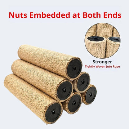 Cat Scratching Post Replacement - 12.2 Inch Sisal Replacement Post with M8 Screws, DIY Cat Tree Accessories for Indoor Kitten Furniture Repair, Natural Sisal Rope Pole (Yellow)4