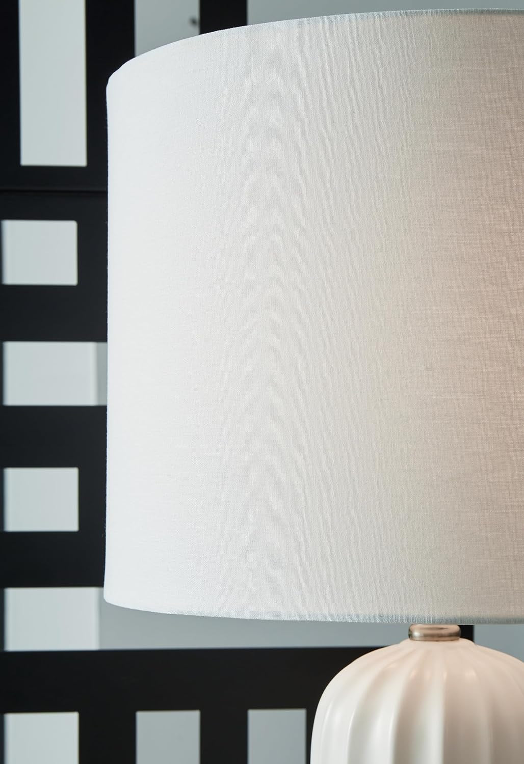 signature-design-by-ashley-clarkland-table-lamps-set-of-2-white-ceramic-premium-hardback-drum-shades-100w-max-e26-sockets-24-inch-tall-design-optimized-for-nightstands-and-living-room-tables