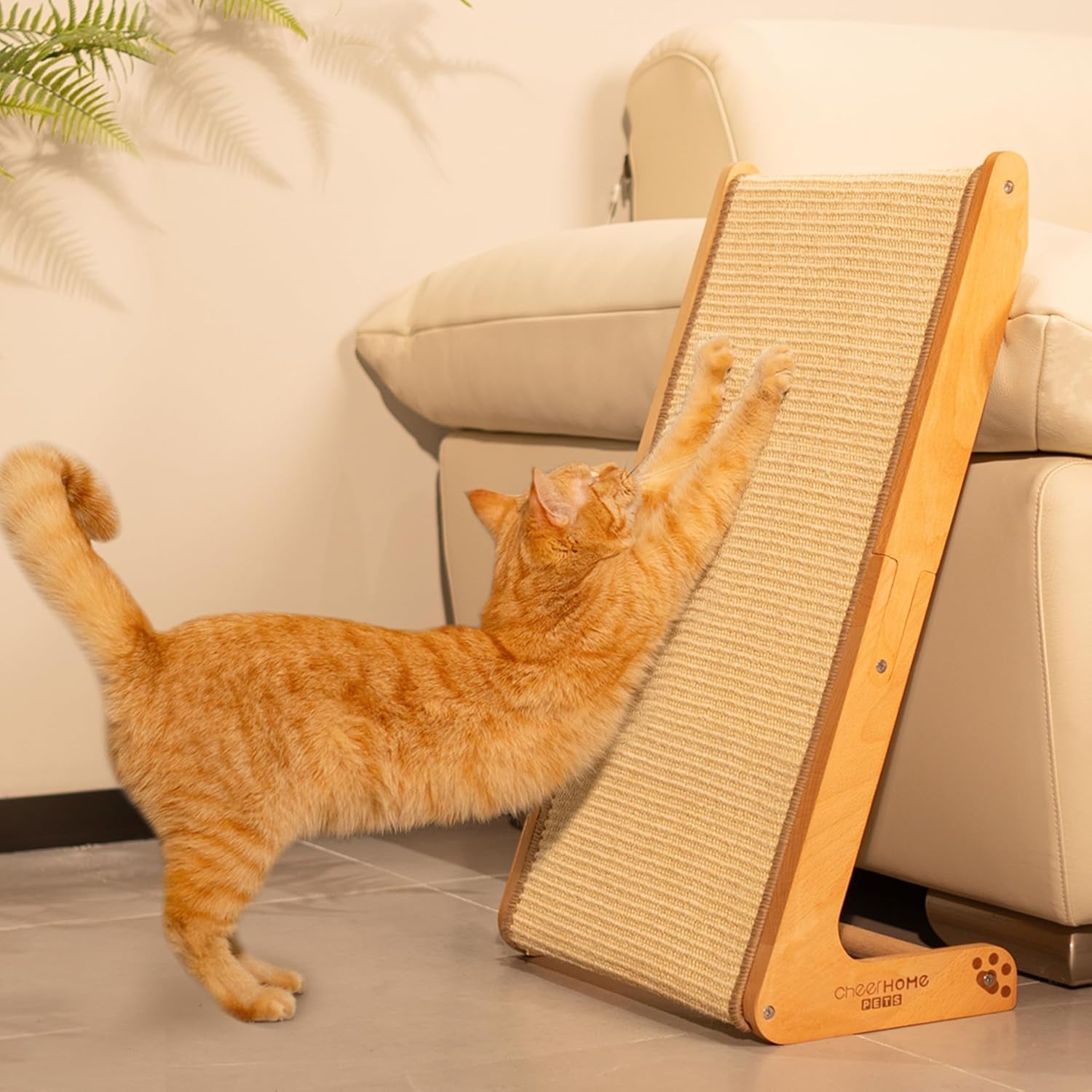 cheerhome-pets-sisal-cat-scratcher-ramp-for-indoor-cats-24-8-l-shape-cat-scratching-post-climbing-vertical-cat-scratch-pad-solid-wooden-cat-furniturestandard