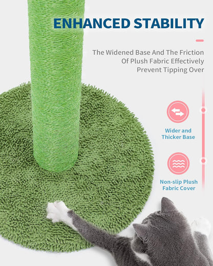 Made4Pets Cactus Cat Scratching Post for Indoor Cats with Plush Ball, 25.6" | Interactive Cactus Cat Scratcher with Natural Sisal Rope, Sturdy Base and Plush Ball for Daily Scratching and Indoor Play5