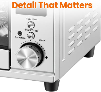 Toaster Oven Countertop, 29.6QT Air Fryer Toaster Oven Combo, 12-In-1 with Smart Probe, Broil, Bake, Toast & Specialized Presets, Temp up to 450°F, 6 Accessories Included, Stainless Steel4