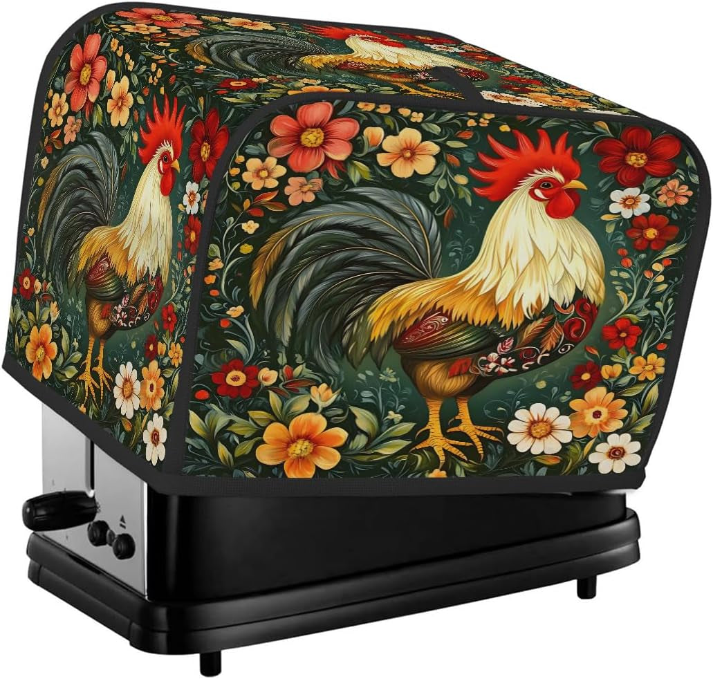 animal-rooster-flower-toaster-cover-4-slice-wide-slot-washable-kitchen-appliance-covers-fingerprint-bread-machine-dust-cover-small-toaster-oven-accessories-covers-bread-maker-bag-women-gift