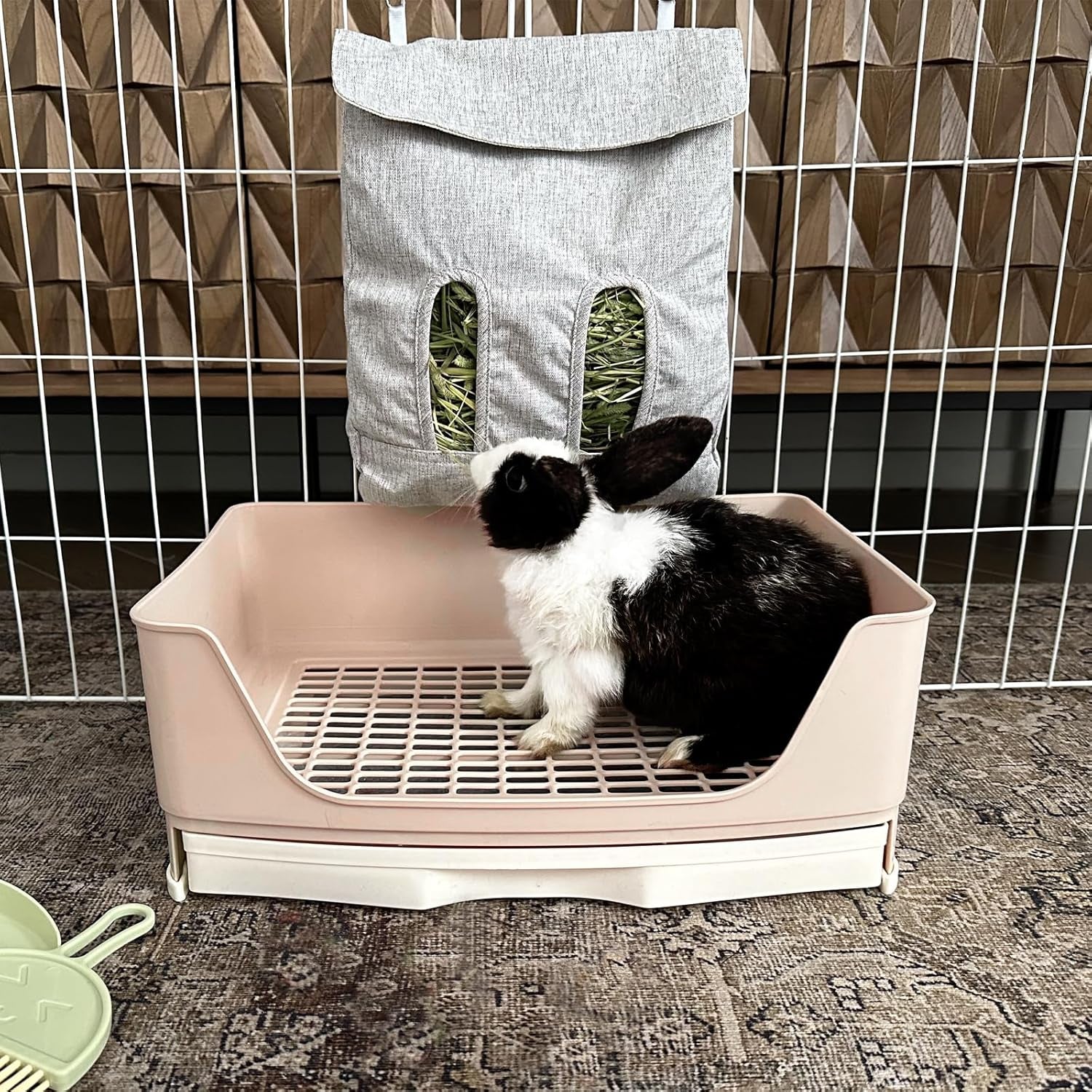 large-rabbit-litter-box-bunny-litter-box-potty-training-for-rabbits-litter-pan-with-drawer-rabbit-bedding-toilet-for-adult-guinea-pig-ferret-bunny-and-other-animals-brown