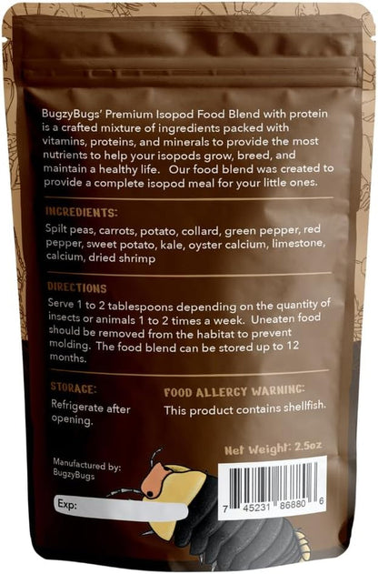 Isoblend Premium Isopod Food Feed Mix All Natural Protein Vegetable Dry Blend for Isopods Feeders Insects4