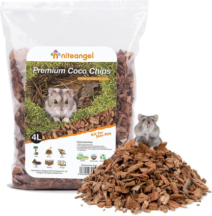 Niteangel Natural Coco/Cork Hamster Bedding: 4L Absorb Odors & Low Dust | Encourages Digging & Burrowing Instinct - Pet Litter for Dwarf Syrian Hamsters Gerbils Mices Degus or Other Small Animal9