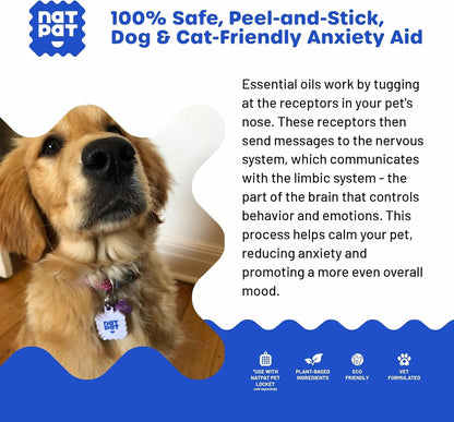 NATPAT Pet Zen Calming Patches for Dogs, Non-Medicated, 24 Count | Plant Based Essential Oils Stress Relief for Travel, Fireworks & Anxiety, Stick-On Design for Collars or Pet Lockets3