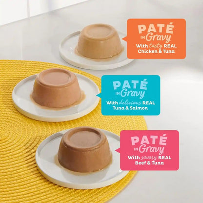 Meow Mix Paté in Gravy Surf N’ Turf Patés Variety Pack, Wet Cat Food, 2.75 Oz Cup, 12 Pack4