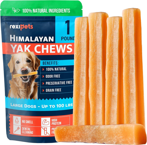 100% Natural Yak Cheese Himalayan Made Dog Chews All Breeds - Lactose Free Yak Chew for Small Medium & Large Dogs - Dental Cleaning Dog Chews for Aggressive Chewers - Long Lasting Odor & Gluten Free1