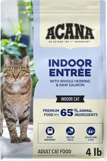 ACANA Dry Cat Food for Indoor Cats Indoor Entrée Chicken Turkey, 4Lb Bag | Includes Probiotics, Digestive Health, Weight Management, Free-Run Poultry, World'S Finest Ingredients12