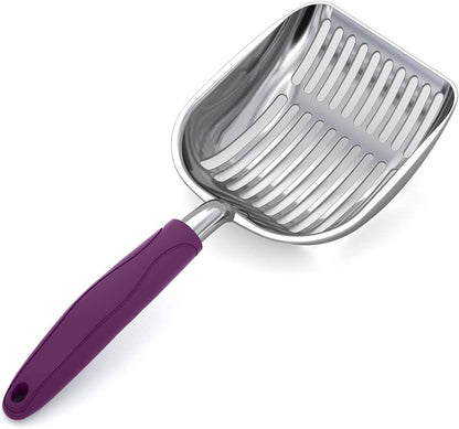 Wepet Cat Litter Scoop, Aluminum Alloy Sifter, Kitty Metal Scooper, Deep Shovel, Long Handle, Poop Sifting, Kitten Pooper Lifter, Durable, Heavy Duty, for Litter Box29