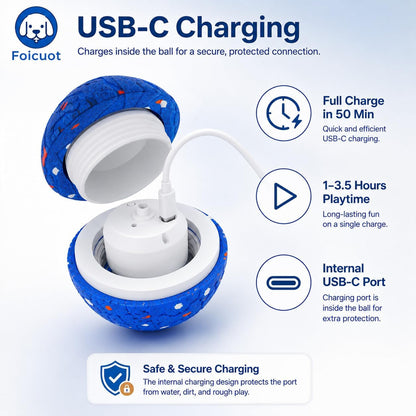 Interactive Dog Ball Toy[Newly Upgraded], Durable E-TPU Material, 3 Play Modes with Colorful Lights, E-TPU USB-C Rechargeable, IPX7 Waterproof Rating for Puppy, Medium and Large Dogs5