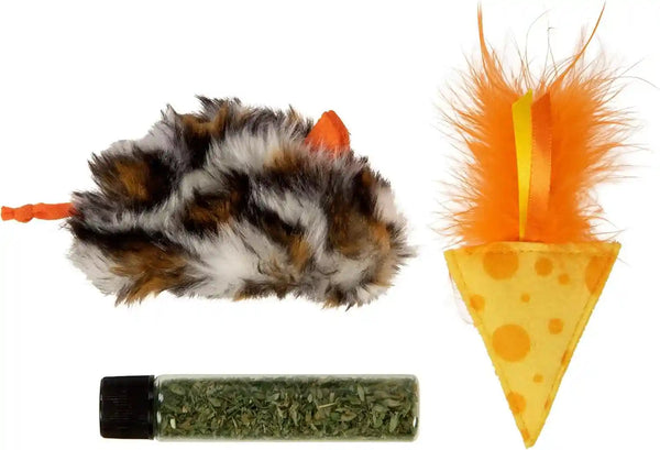 Instincts by Smartykat 2-Pack Happynip Love Mates Feather Birds Plush Cat Toys, Contains Catnip & Silvervine - Orange/Green, 2-Pack11