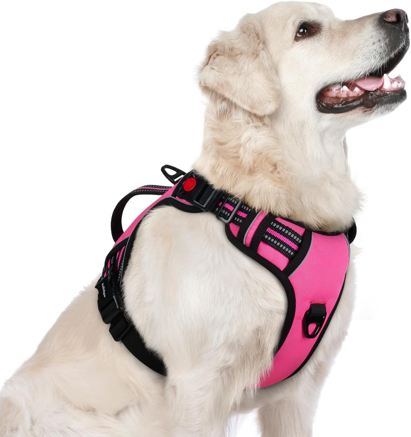 rabbitgoo-large-dog-harness-easy-wear-with-3-buckles-and-lift-handle-no-pull-with-front-clip-for-walking-adjustable-soft-padded-reflective-easy-control-pink-large