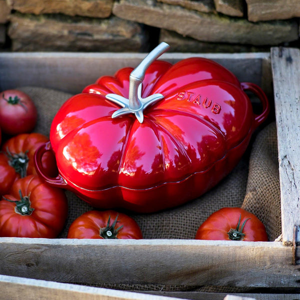 STAUB Cast Iron 3-Quart Tomato Cocotte, Dutch Oven, Made in France, Cherry3