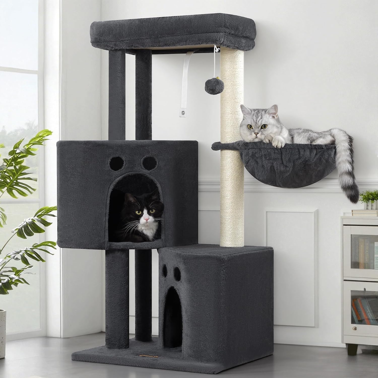 small-cat-tree-tower-for-indoor-cats-40-in-medium-cat-bed-scratching-posts-multi-level-compact-kitty-kitten-houses-climbing-trees-stands-with-2-condos-sisal-post-perch-platform-hammock-plush-toy-balls