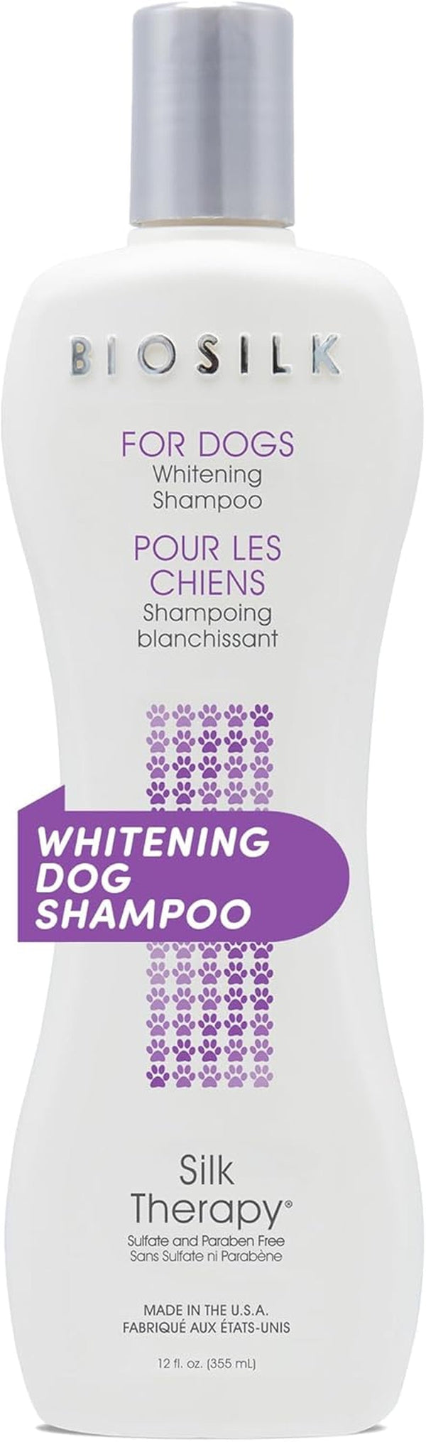 Biosilk Silk Therapy Whitening Dog Shampoo, Brightening Pet Shampoo with Silk Protein for White and Light Colored Coats, Enhances Shine and Softness, Ph Balanced Dog Wash, 12 Fl Oz | Brightening Formula with Silk Protein Enhances Shine and Softness for White and Light Coats1