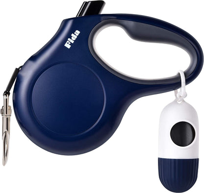 Fida Retractable Dog Leash for Small Breed up to 26 Lbs, 16 Ft Pet Walking Leash with Dispenser and Poop Bags, Anti-Slip Handle, Reflective Strong Nylon Tape, One-Handed Brake (S, White & Pink)8