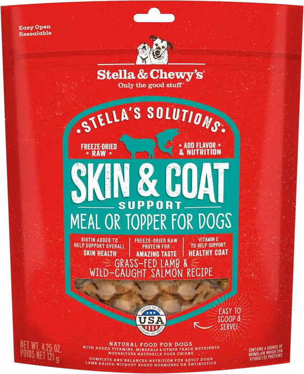 Stella & Chewy'S – Stella’S Solutions Skin & Coat Boost – Grass-Fed Lamb & Wild-Caught Salmon Dinner Morsels – Freeze-Dried Raw, Protein Rich, Grain Free Dog Food – 4.25 Oz Bag1