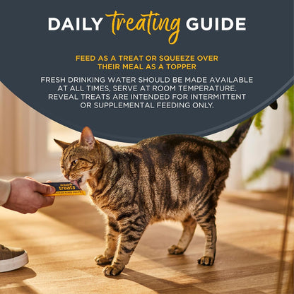 Reveal Fish & Chicken Variety Lickable Cat Treats 20-Pack 0.5 Oz Pouches | Creamy Puree, Limited Ingredient, Grain Free, High Quality Protein, Squeeze up for Training or Food Topper4