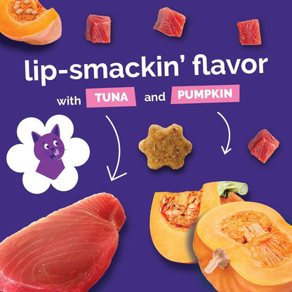 Fruitables Cat Treats - Crunchy - Salmon, Tuna, Chicken - 2.5 Oz (3 Pk) | Low Calorie, Crunchy Training Biscuits with Pumpkin Superfoods - Wheat Corn, Soy Free - USA Made5