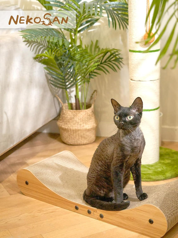 Nekosan Cat Scratcher Cardboard Bed, 27.5" Extra Large Cat Scratch Sofa Bed, Cat Scratcher Lounge Bed for Indoor Cats, 27.5 X 10 Inches Cat Couch Bed - Scratching Board5