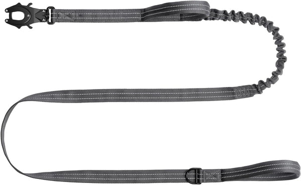 ICEFANG Tactical Dog Leash with Quick-Release Metal Clasp,Bungee-Dog Lead | with 2 Control Handles,Hands Free D-Ring ,Reflective ,4Ft Length for Medium Large Dogs, Brown16