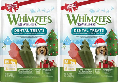 Whimzees Wellness Stix Natural Dog Dental Treat, Chews, Freshens Breath, Medium Size Sticks, 14.81 Oz Bag, 14 Count14