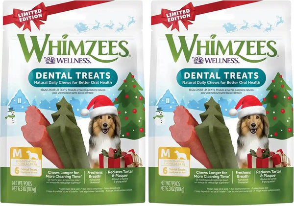Whimzees Wellness Stix Natural Dog Dental Treat, Chews, Freshens Breath, Medium Size Sticks, 14.81 Oz Bag, 14 Count14