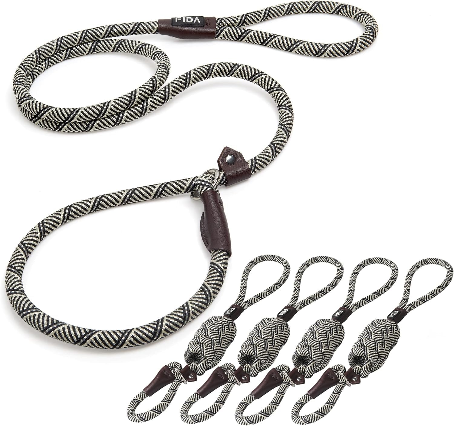 fida-durable-slip-lead-dog-leash-6-ft-x-1-2-heavy-duty-dog-loop-leashes-comfortable-strong-rope-slip-leash-for-large-medium-dogs-no-pull-pet-training-lead-with-highly-reflective1-2-black
