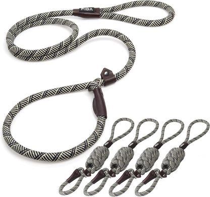Fida Durable Slip Lead Dog Leash, 6 FT X 1/2" Heavy Duty Dog Loop Leashes, Comfortable Strong Rope Slip Leash for Large Medium Dogs, No Pull Pet Training Lead with Highly Reflective(1/2", Black)38
