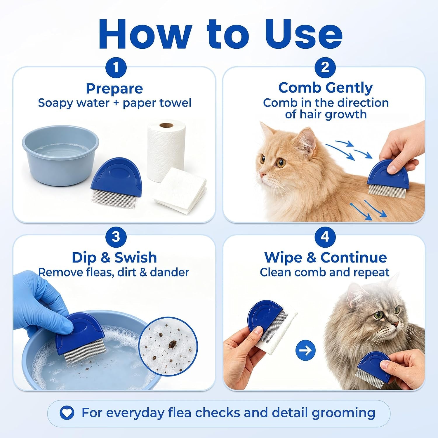 prime-pets-flea-comb-for-dogs-and-cats-stainless-steel-pet-grooming-comb-for-flea-checks-dander-loose-hair-and-tear-stain-debris