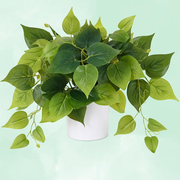 Faux Plants Indoor with Plastic Pots, Realistic Small Fake Plants, Fake Plants with Pothos, Fake Potted Plants, Artificial Plant for Home Shelf Bathroom Kitchen Office Indoor Outdoor Decor6