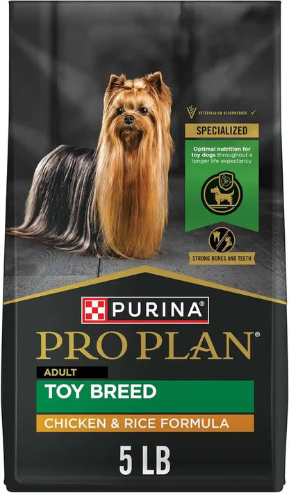 Purina Pro Plan Toy Breed Dog Food, Chicken and Rice Formula with Guaranteed Live Probiotics - 5 Lb. Bag1