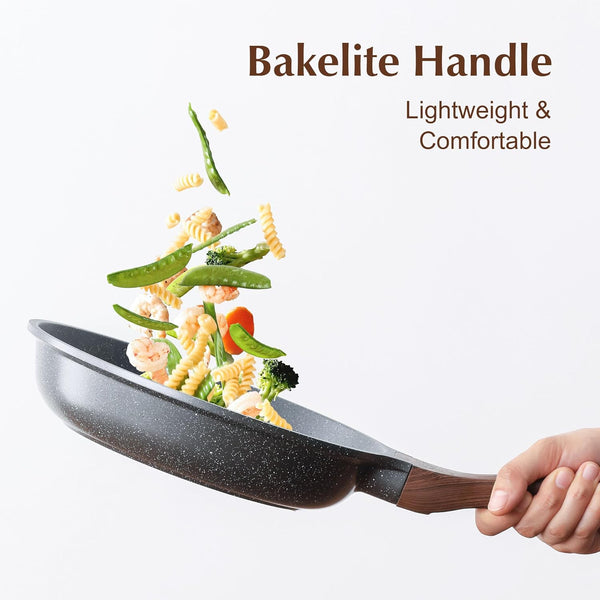 12.5 Inch Nonstick Frying Pan Skillet, Swiss Granite Coating Omelette Pan, Healthy Stone Cookware, PFOA Free3
