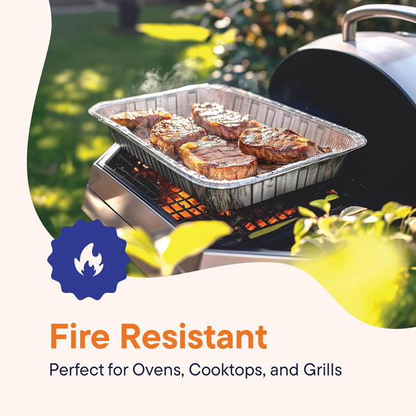 Aluminum Pans 9X13 Disposable Aluminum Foil Pans [30-Pack] Large Baking Pan Trays - Heavy Duty Tin Tray Half Size Chafing Dishes. Food Containers for Roasting, Cooking, Heating or Steam Table | Heavy Duty Tin Tray Half Size Chafing Dishes, Food Containers for Roasting, Cooking, Heating or Steam Table, by4