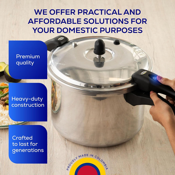 (10.5 Quart / 10 Liter) Ultra Pressure Cooker, Pressure Pot with 6 Safety Systems, Aluminum Pressure Cooker for 11 Servings, Even Heat Distribution, Diameter 10.4 Inches, Height 10.6 Inches5