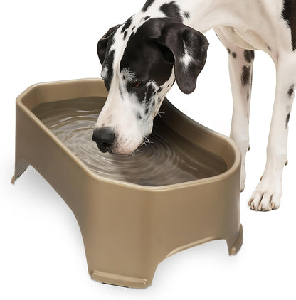 Neater Pet Brands Extra Large Water Bowl for Dogs, Outdoor Dog Water Bowl (1.25 Gallon XL Capacity), Big Trough Style Food Dish for Indoors or Outside, No Spill Large Dog Bowls, Gunmetal Grey11