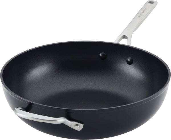 Kitchenaid Hard-Anodized Induction Nonstick Stir Fry Pan/Wok with Helper Handle, 12.25-Inch, Matte Black1