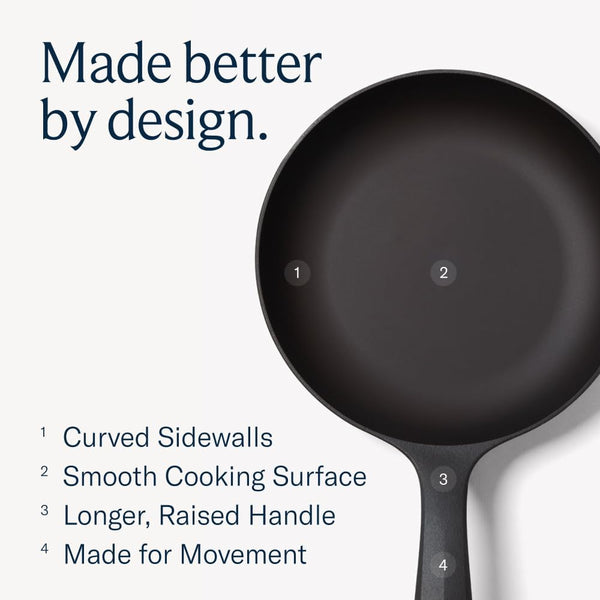 No.5 Cast Iron Chef Skillet – 7.5-Inch Curved Wall Egg Pan, Pre-Seasoned for 1–2 Servings, Lighter & Smooth, Made in USA3