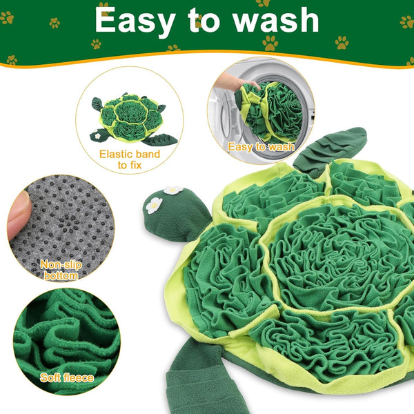 Snuffle Mat for Dogs - Interactive Puzzle Feeding Game for Stress Relief & Foraging Skills | Dog Toys to Keep Them Busy | Small/Medium/Large Dogs Turtle Design2