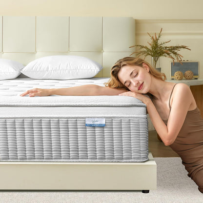 Full Size Mattress, 12 Inch Memory Foam Hybrid Mattress in a Box with Pocket Springs for Motion Isolation, Pressure Relief, Medium Firm, Certipur-Us1