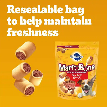 Pedigree Marrobone Bone Marrow Dog Treats, Beef Flavor, 6 Lb | Real Bone Marrow & Beef Flavor, Vitamins A, D & E, for Dogs 5-25 Lbs, Resealable Bag, Great for Small Dogs 5-25 Lbs6