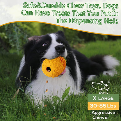 Indestructible Pineapple Dog Toy - Gaint Aggressive Chewers Training | Heavy Chew, Treat Dispenser, Power Chewer, Durable Puzzle, Tough Interactive, Easy Clean6